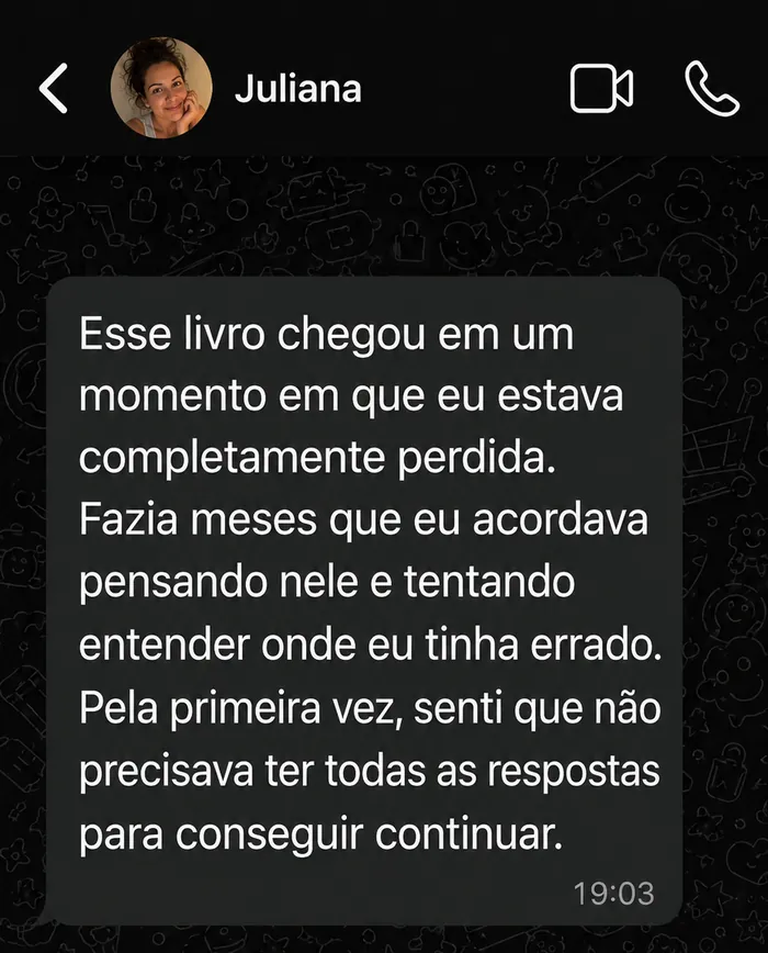 Print de depoimento real de leitora 3 sobre o livro A travessia depois do adeus